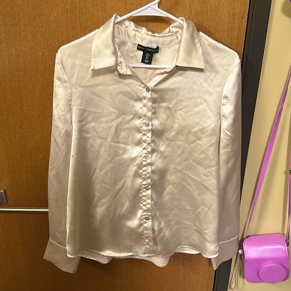 cream blouse